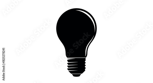 Classic light bulb silhouette with rounded cap vector illustration