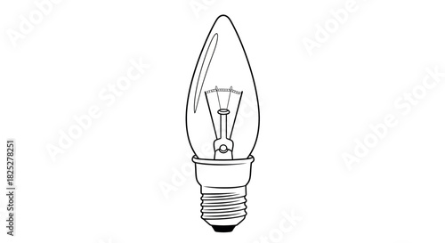 Classic c7 light bulb outline teardrop shape clean line art
