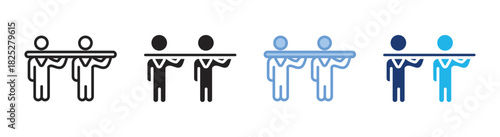 Mutual cooperation icon set multiple style collection