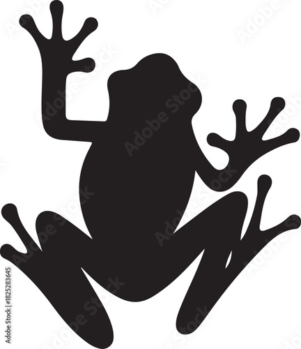  frog logo icon clean silhouette vector illustration design
