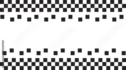  Checkerboard border background, vintage taxi checkered frame with copy space on pale cream