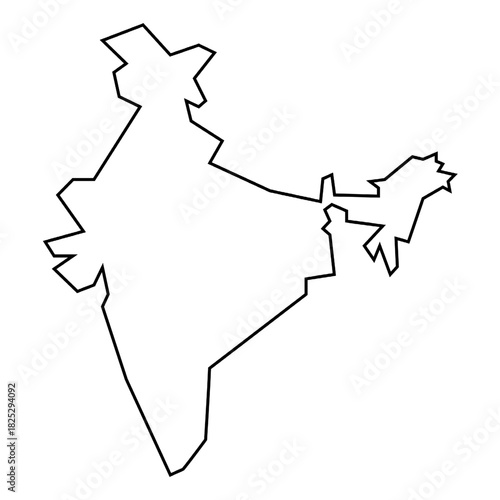 simple india outline map in EPS format. map of india. clean vector outline of India. India country map for design, presentation, and infographics