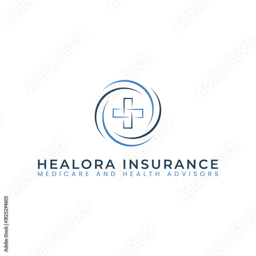 A central cross, divided to represent care for both generations, is surrounded by protective, spiraling paths. Together, they symbolize the comprehensive, dynamic support available through Medicare.