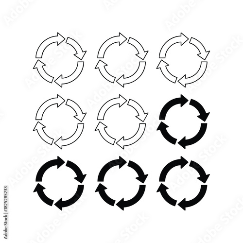 Circular arrow icons representing repetition and cycles