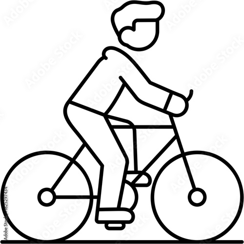 Line Art Bike Ride Icon