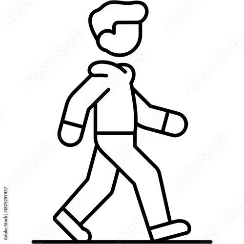 Line Art Healthy Walk Icon