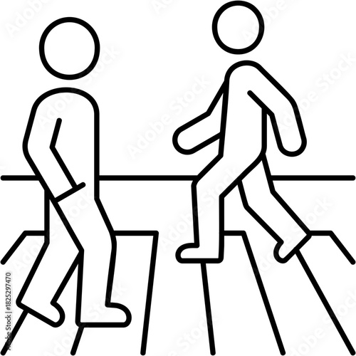 Line Art City Pedestrian Traffic Icon
