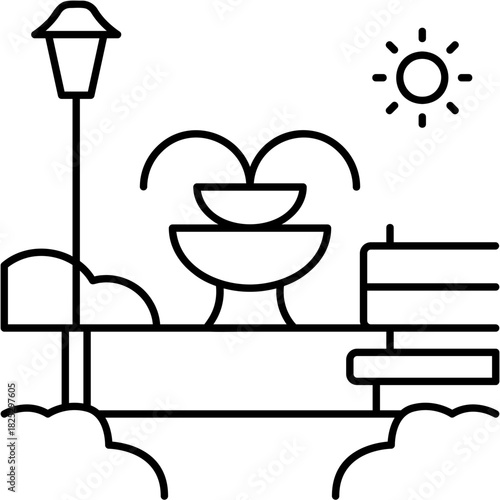 Line Art Park Zone Icon