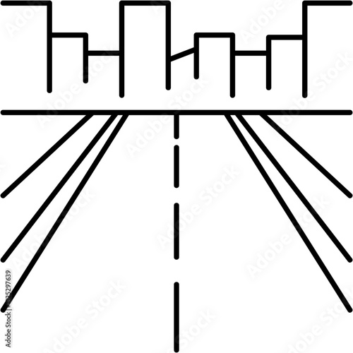 Line Art Open Road Icon
