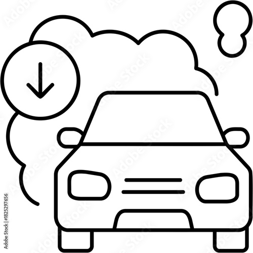 Line Art Reduce Pollution Icon