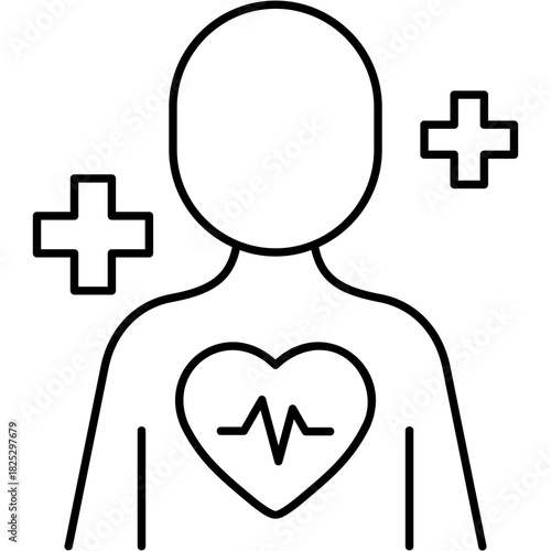 Line Art Improve Health Icon