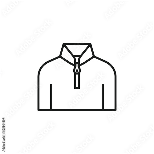 Fashion quarter zip sweatshirt outline icon