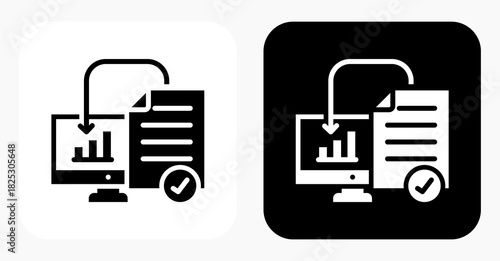 Auto Reporting black and white icon