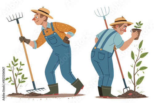 Farmers planting trees with care and dedication fostering growth and environmental stewardship, embodying sustainable practices for a healthier planet