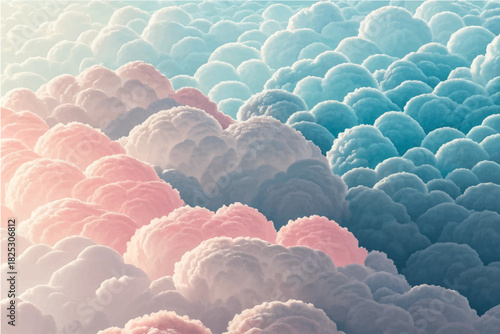 Dreamy pastel clouds in soft pinks and blues creating a calming, ethereal atmosphere perfect for mindfulness, meditation, or peaceful background designs originally a scalable vector graphic