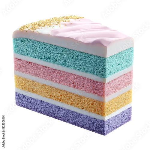 Stylized Geometric Birthday Cake – 3D Celebration Dessert Isolated