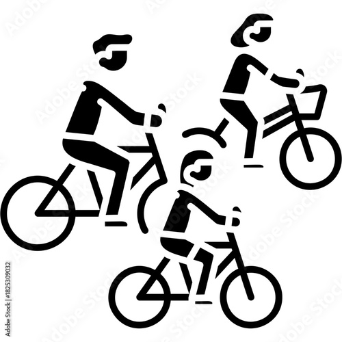 Glyph Solid Family Ride Icon