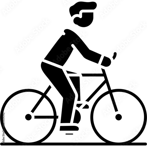 Glyph Solid Bike Ride Icon
