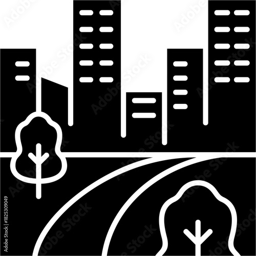 Glyph Solid Urban Trail Icon