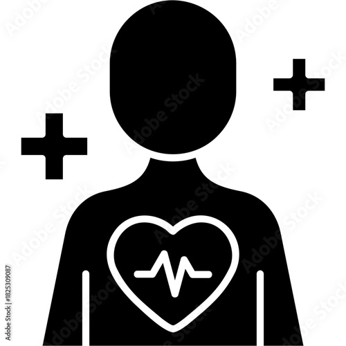 Glyph Solid Improve Health Icon