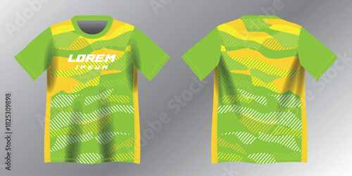 abstract yellow and green background pattern for sport jersey design mockup