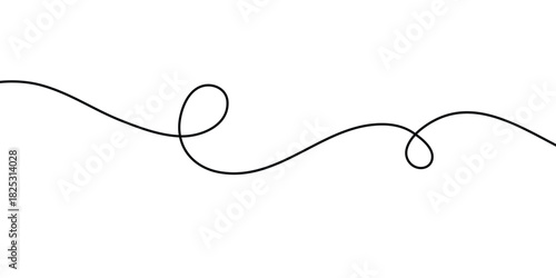 simple black curly line design art.