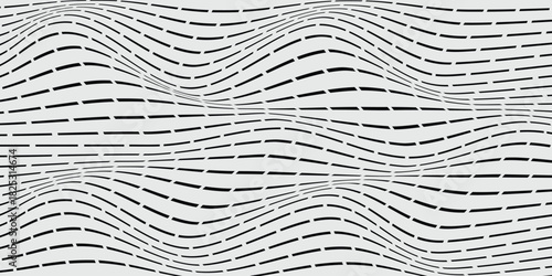 simple black dash line wave pattern art for banner poster background.