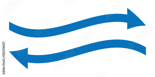 simple blue flag arrow symbol vector.
