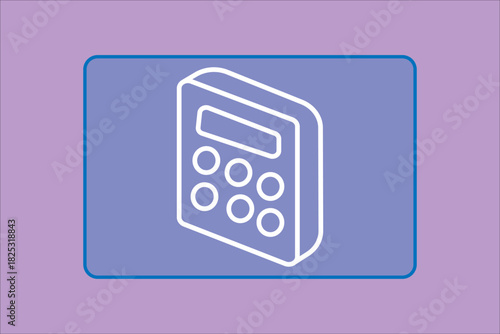 This image features an icon representing calculation or arithmetic rendered in a consistent line-art style.The icon depicts a simplified calculator or a numeric keypad.
