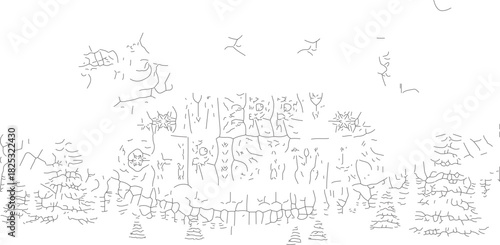 Ancient Hieroglyphic Symbols and Glyphs on a Stone Tablet.