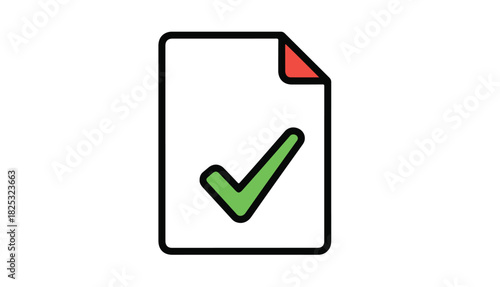 A document with a green checkmark indicating successful completion or approval.