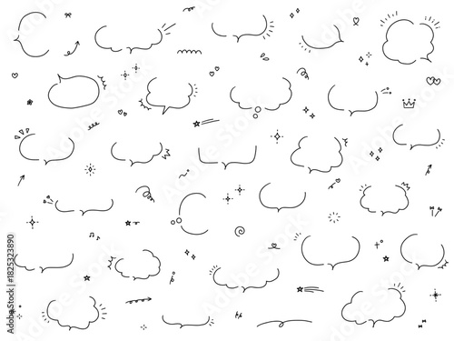 手書き風のおしゃれな吹き出しセット