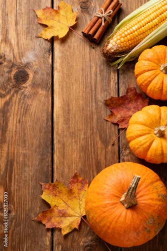 Wallpaper Mural Warm Thanksgiving Harvest Flat Lay Background Torontodigital.ca