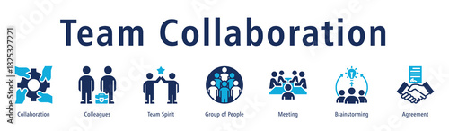 Team Collaboration Web Banner Duotone
