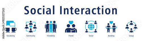 Social Interaction Web Banner Duotone