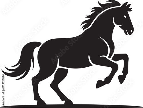 horse silhouette vector gallop pose black icon isolated movement