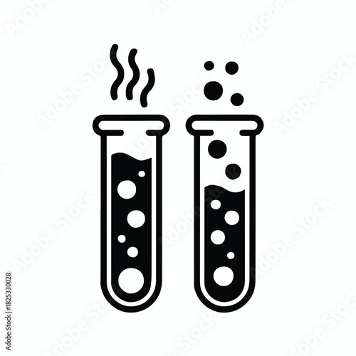 laboratory test tube pair chemical reaction icon vector
