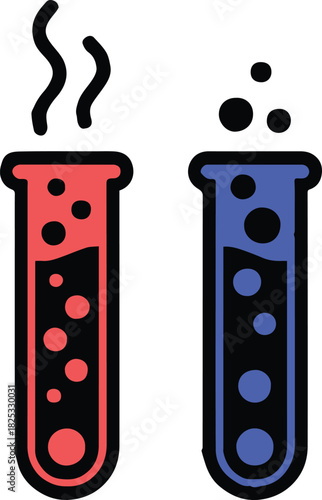 laboratory test tube bubbles steam chemistry lab icon vector