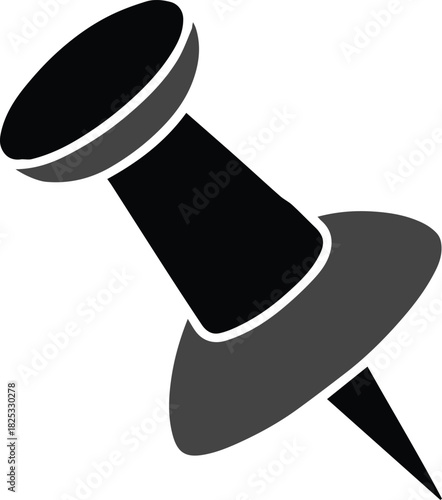 pushpin office stationery icon note marker thumbtack silhouette