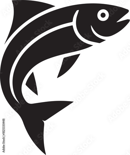 fish emblem nautical vector badge for restaurant menu