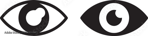 eye icon duo outline filled glyph set for ui logo and branding pack ux