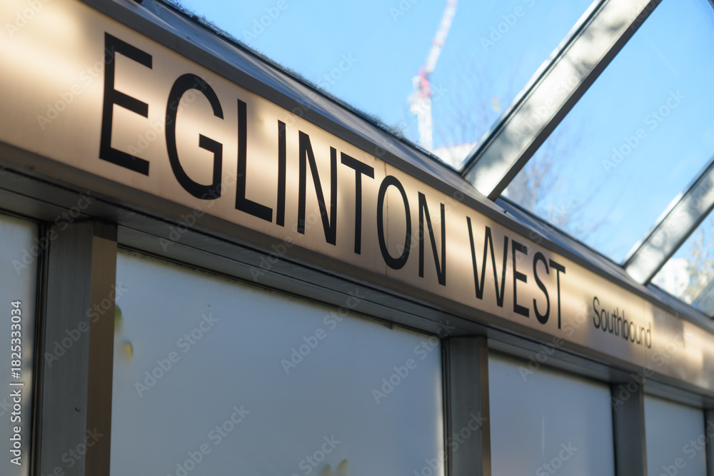 Fototapeta premium interior sign of Eglinton West subway station, line 1, Toronto