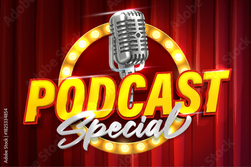 podcast logo text special typography editable text effect font style template design
