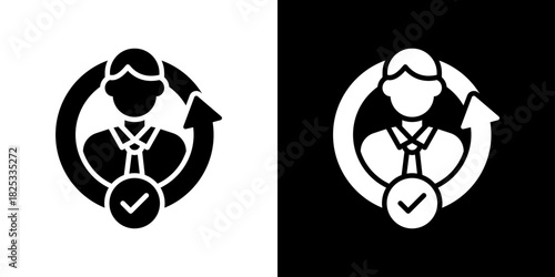 Employee Retention Icon Vector Illustration. Designed For Creative Flexibility In Light And Dark Versions. 