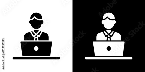 Office Worker Icon Vector Illustration. Designed For Creative Flexibility In Light And Dark Versions. 