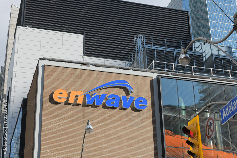 Fototapeta premium sign outside Pearl Street Energy Centre located at 123 Simcoe St, Toronto