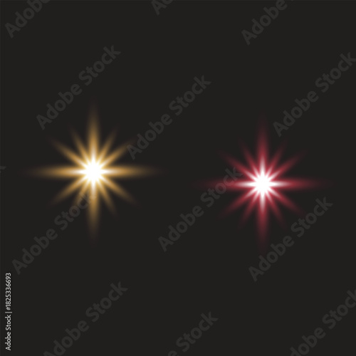 Dual Starburst Glow Lights – Yellow and Red Radiant Effects
