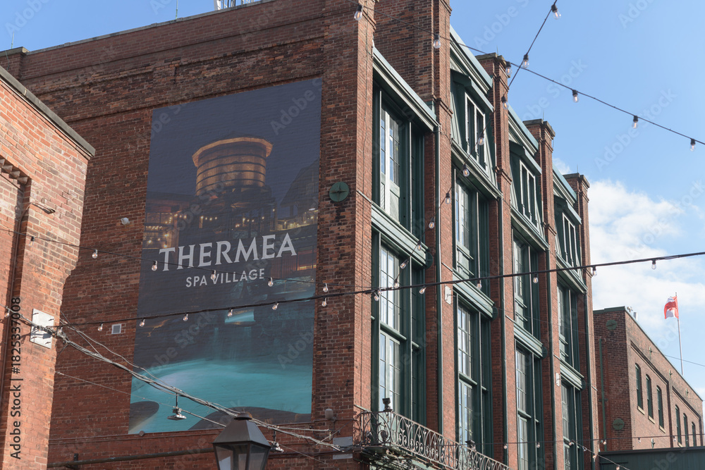 Fototapeta premium Thermea Spa Village mural at The Distillery Historic District, 55 Mill St, Toronto