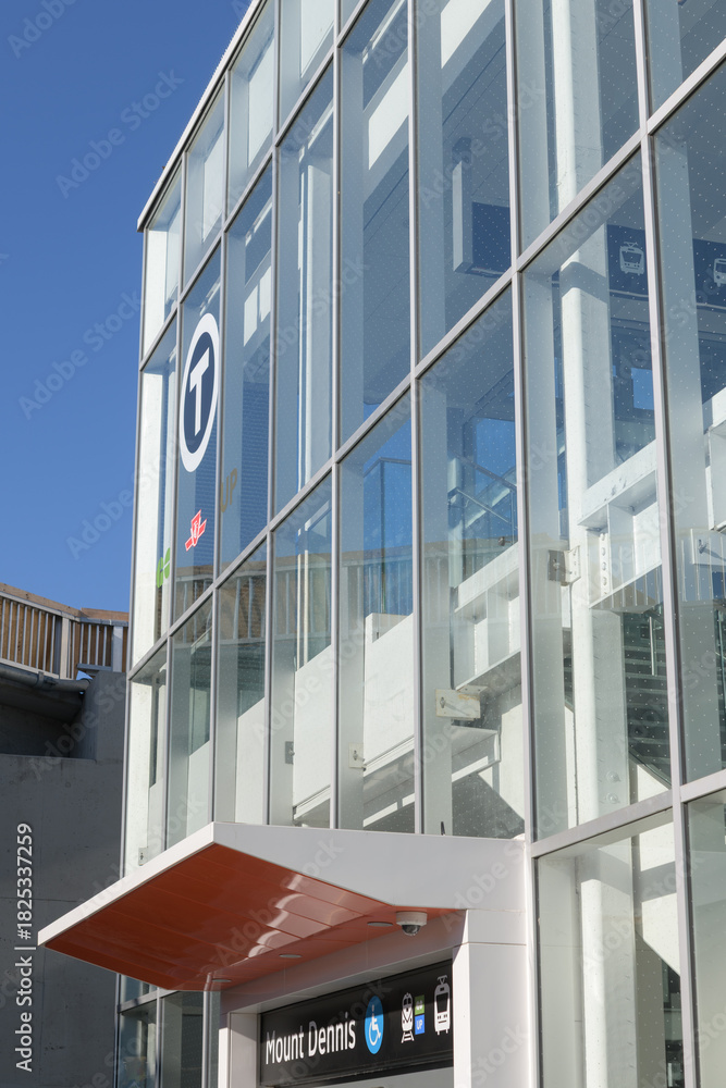 Fototapeta premium Mount Dennis LRT Station located at Weston Rd and Eglinton Av W, Toronto