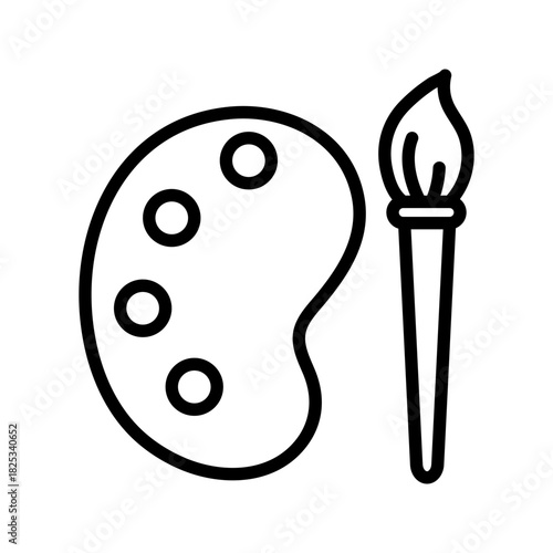 Lineart art palette painting brush creative class drawing.
